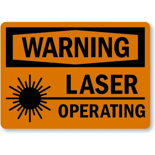 Laser Operating Warning Aluminum Sign — product artwork