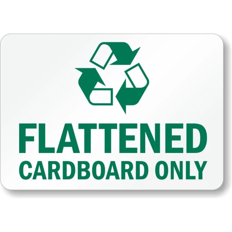 Flattened Cardboard Only Aluminum Sign — product artwork