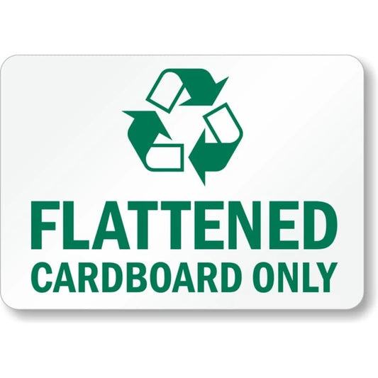 Flattened Cardboard Only Aluminum Sign — product artwork