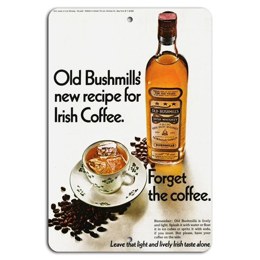 Bushmills Irish Coffee Vintage Retro Style Aluminum Sign — product artwork