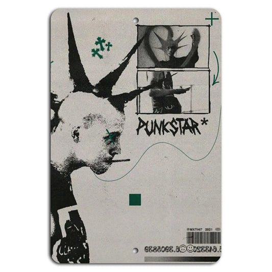 Punk Grunge Vertical Aluminum Sign — product artwork