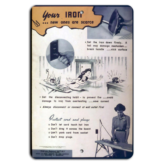 Iron Safety Vertical Aluminum Sign — product artwork