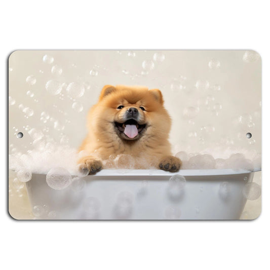 Decorative Bubble Bath Bliss Minimalist Aluminum Sign — product artwork