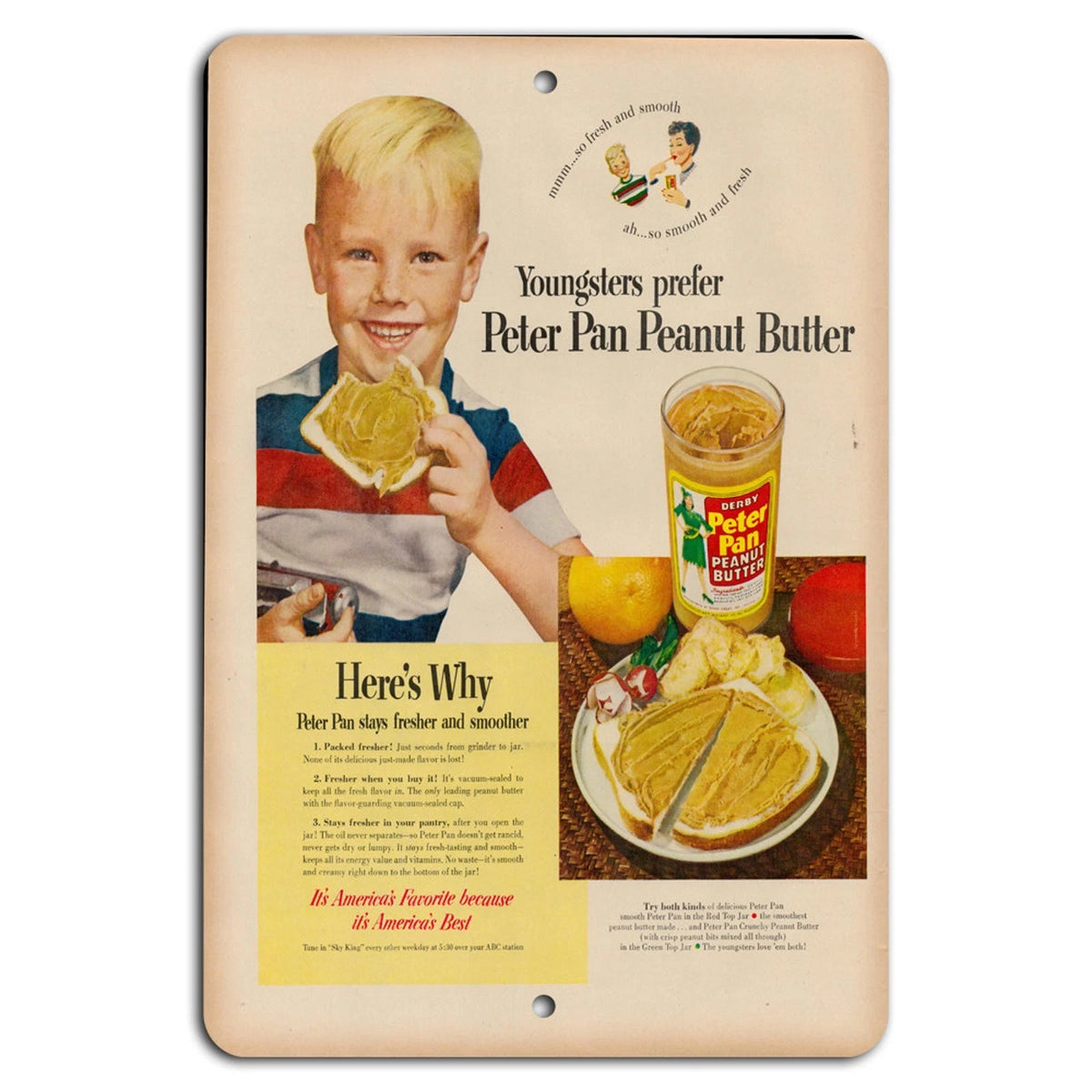 Vintage Peanut Butter Retro Americana Aluminum Sign — product artwork