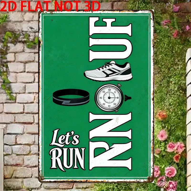 Tin Let's Run Sports Vintage Wall Art Aluminum Sign — product artwork