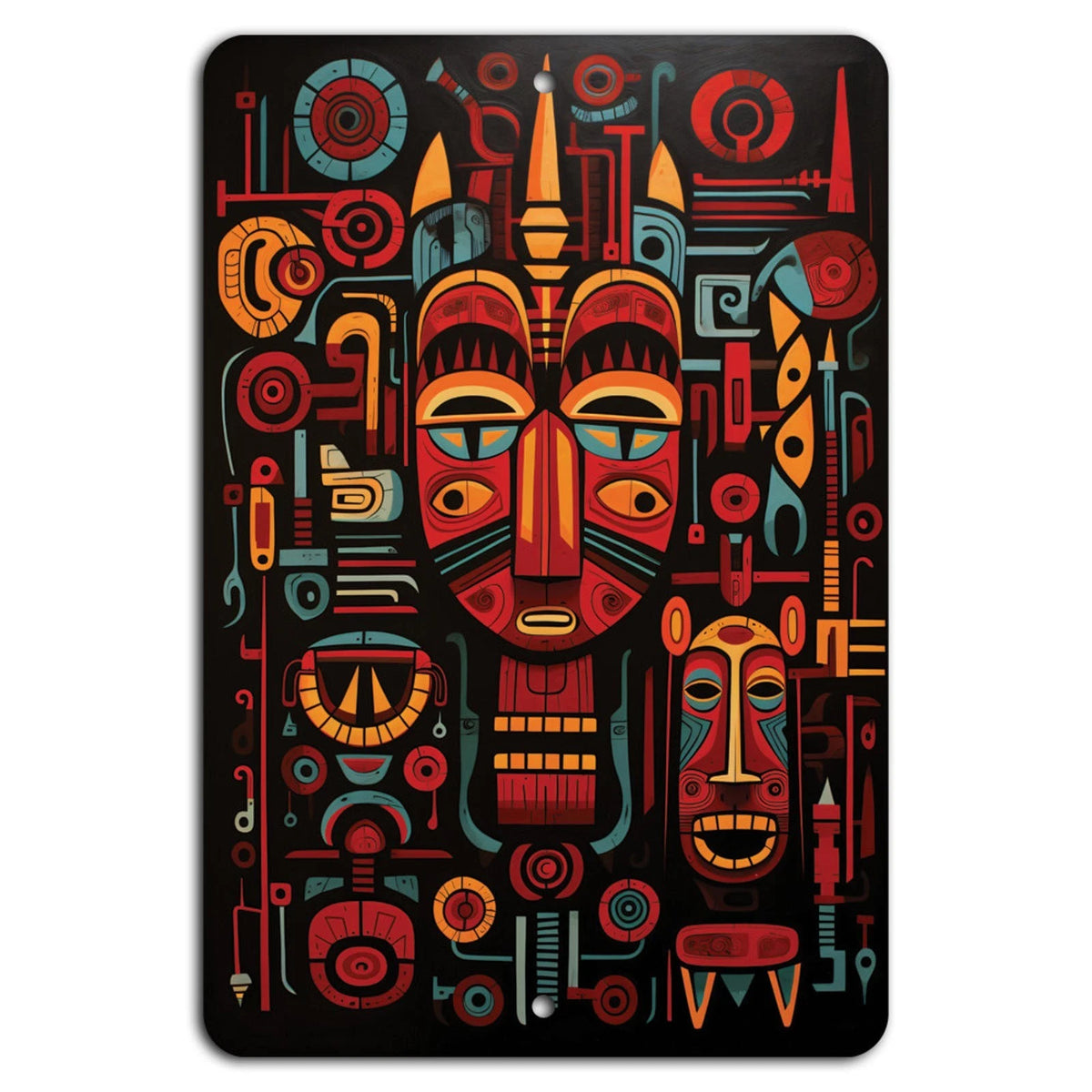 Abstract Vertical Tribal Fusion Aluminum Sign — product artwork