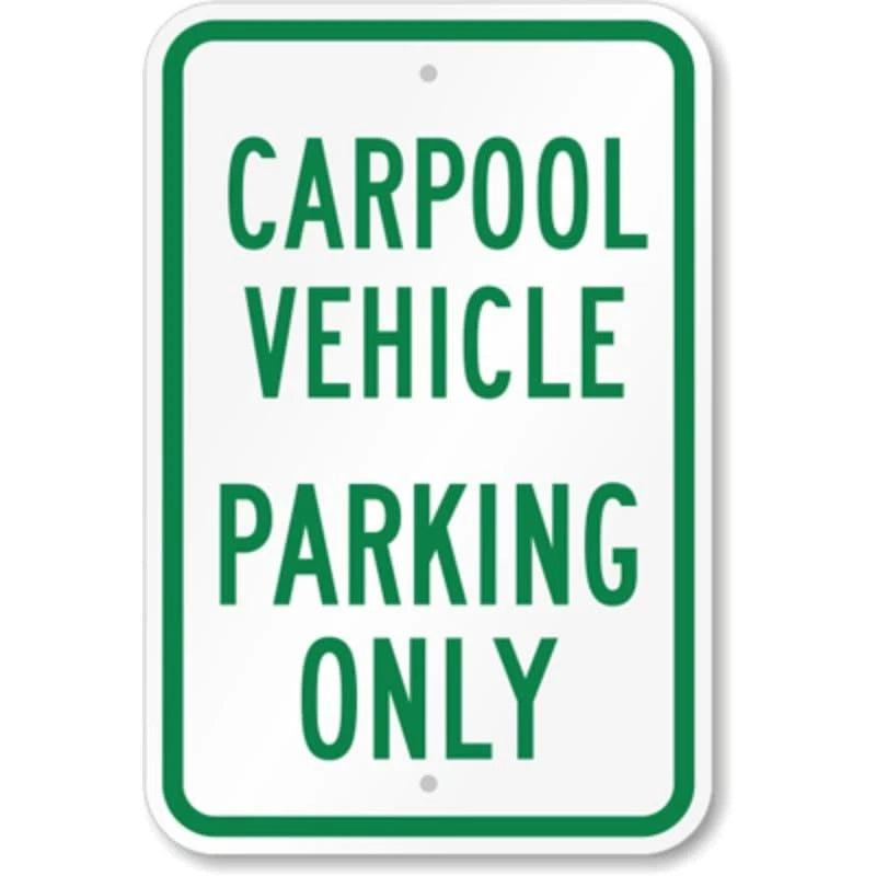 Carpool Vehicle Parking Aluminum Sign — product artwork