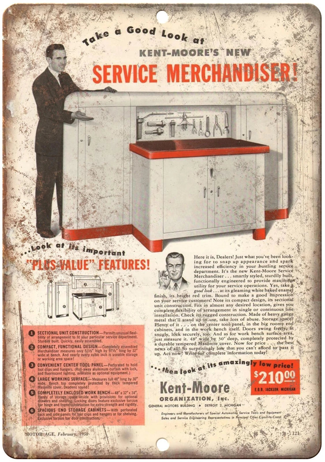 Work Bench Reproduction Kent Moore Aluminum Sign — product artwork