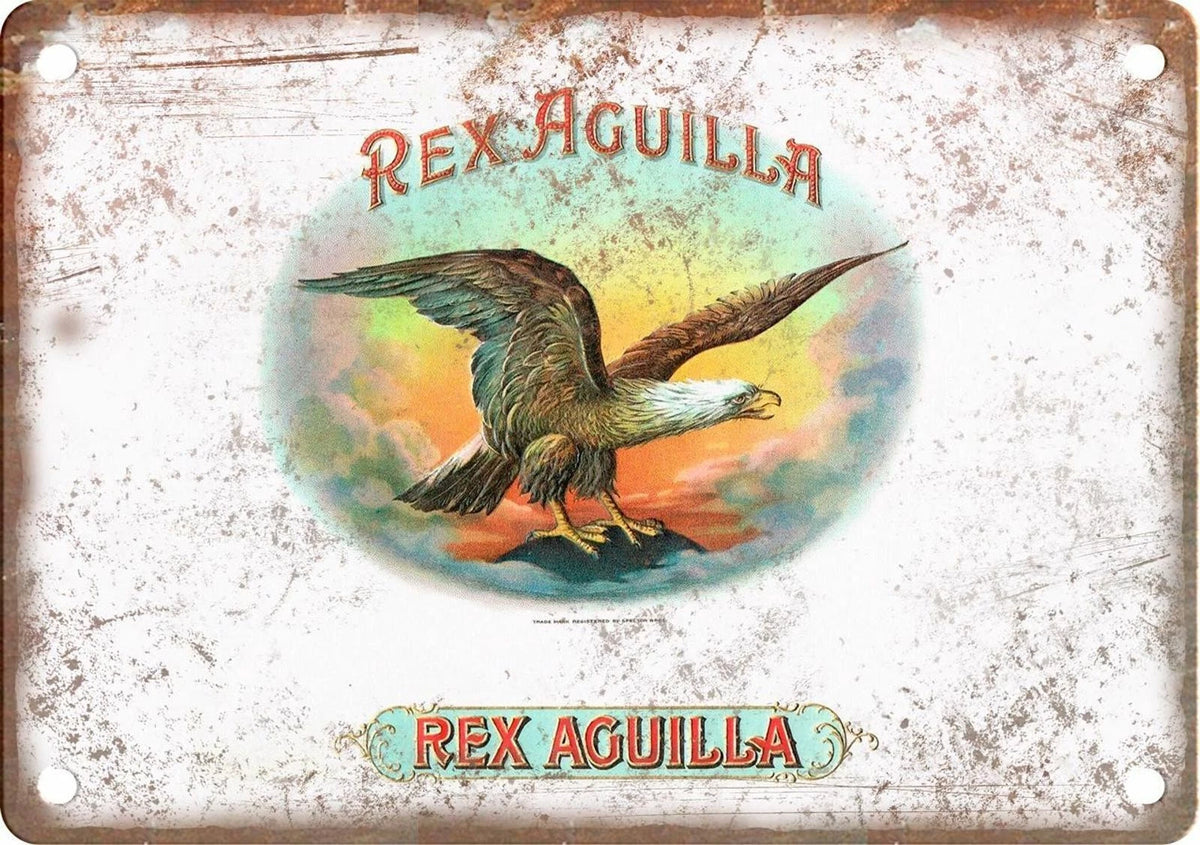 Cigar Box Rex Aguilla Reproduction Vintage Aluminum Sign — product artwork