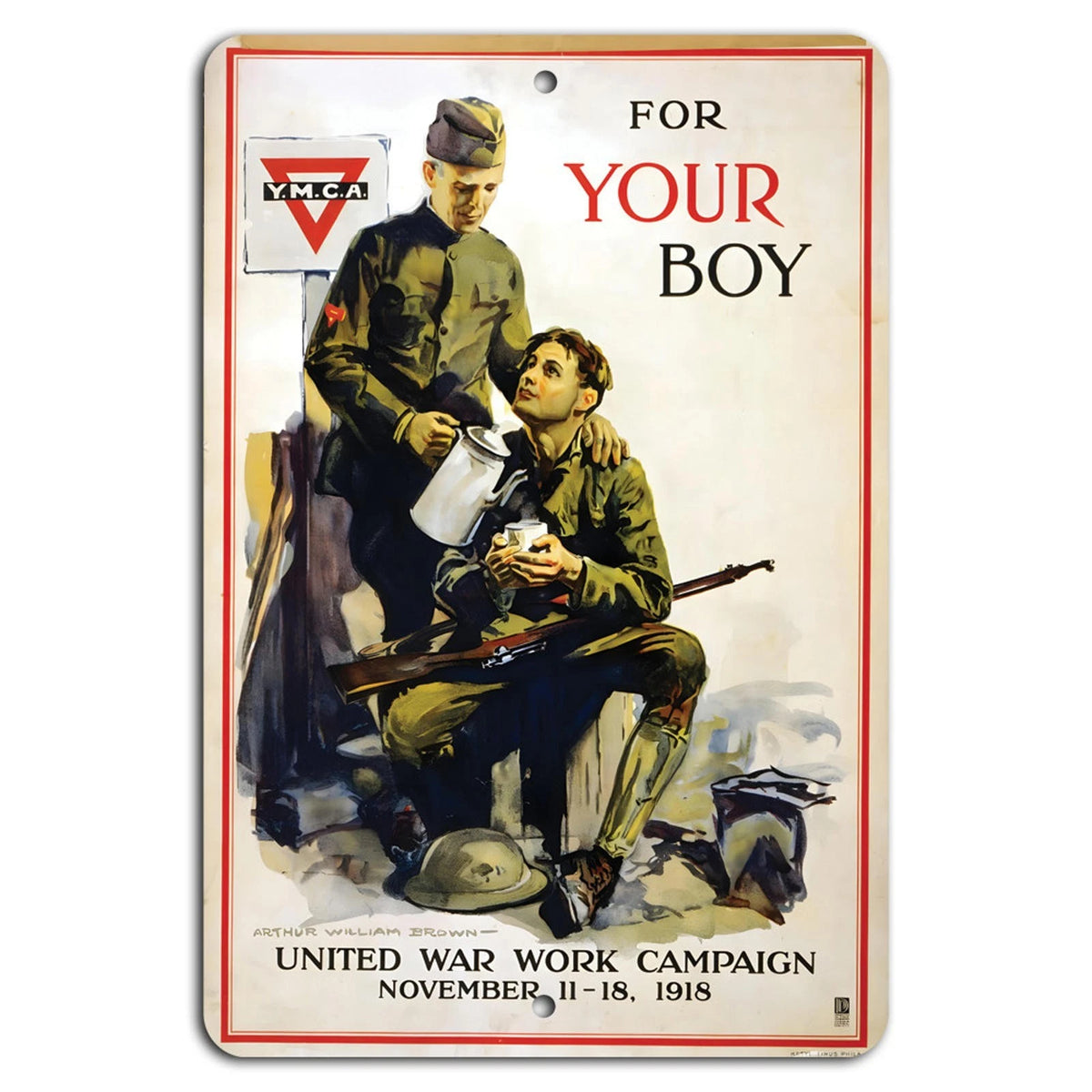 War Campaign Support Our Boys Vintage Aluminum Sign — product artwork
