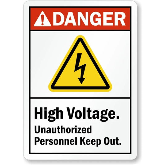 High Voltage Keep Out Aluminum Sign — product artwork