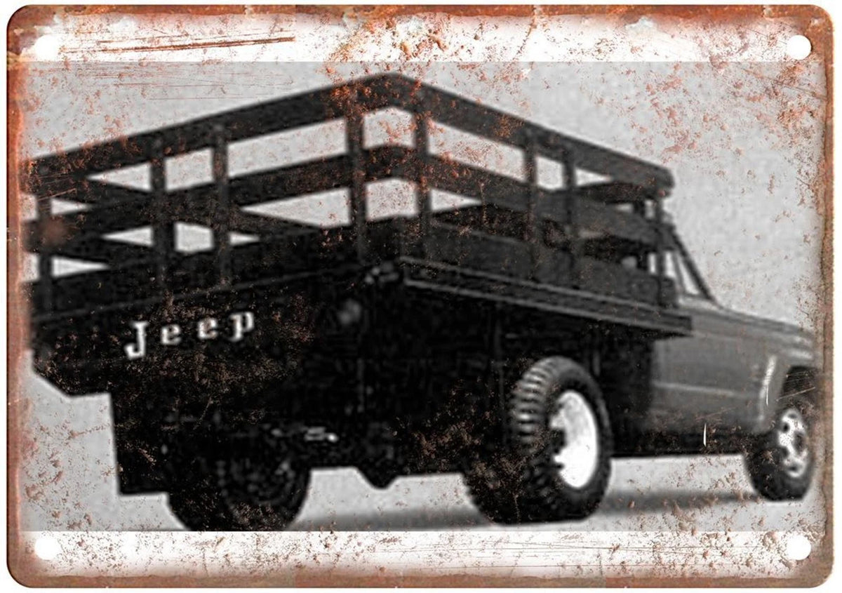 Jeep J-series Truck Vintage 1965 Platform Truck Aluminum Sign — product artwork