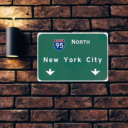 North New York City Vintage Funny Aluminum Sign — product artwork