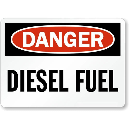 Diesel Fuel Warning Caution Aluminum Sign — product artwork