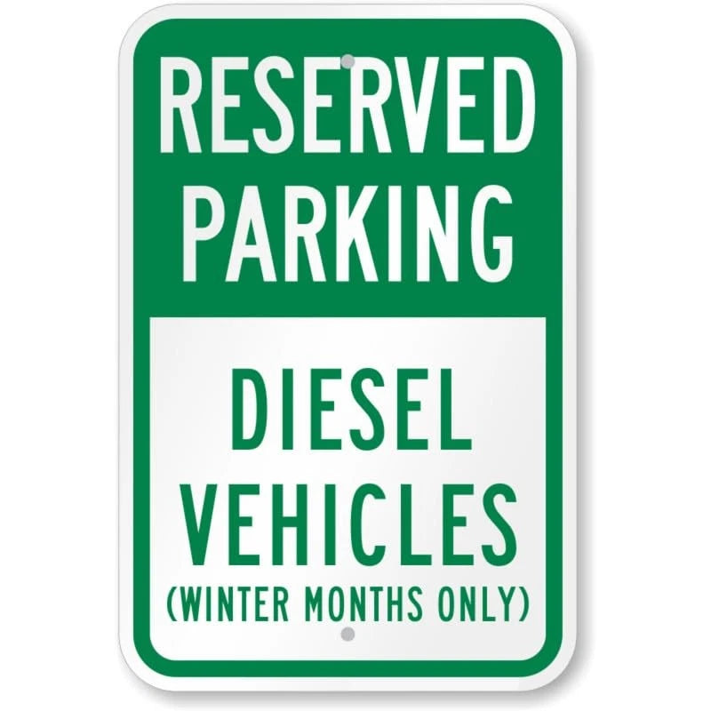 Diesel Vehicles Reserved Parking Aluminum Sign — product artwork