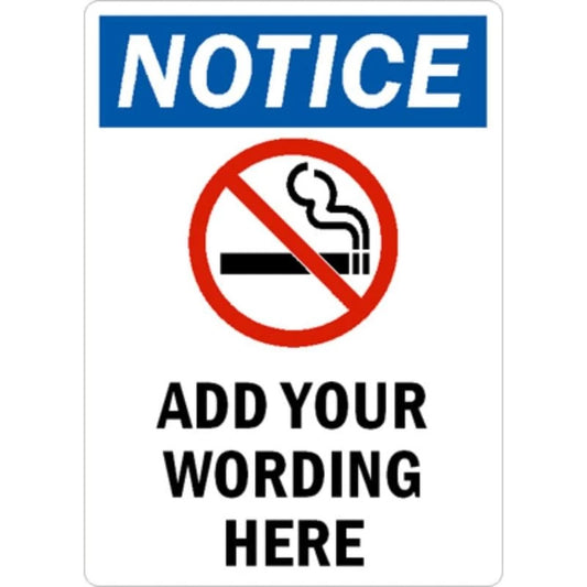 Custom Notice No Smoking Symbol Aluminum Sign — product artwork