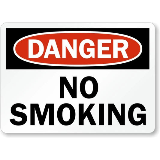 Danger No Smoking Aluminum Sign — product artwork