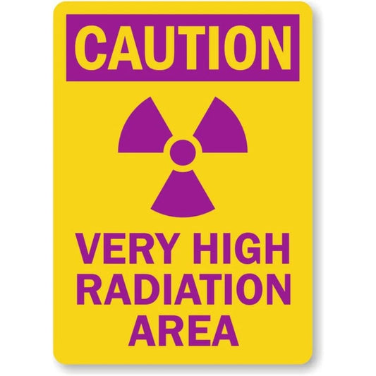 Caution Very High Radiation Area Aluminum Sign — product artwork