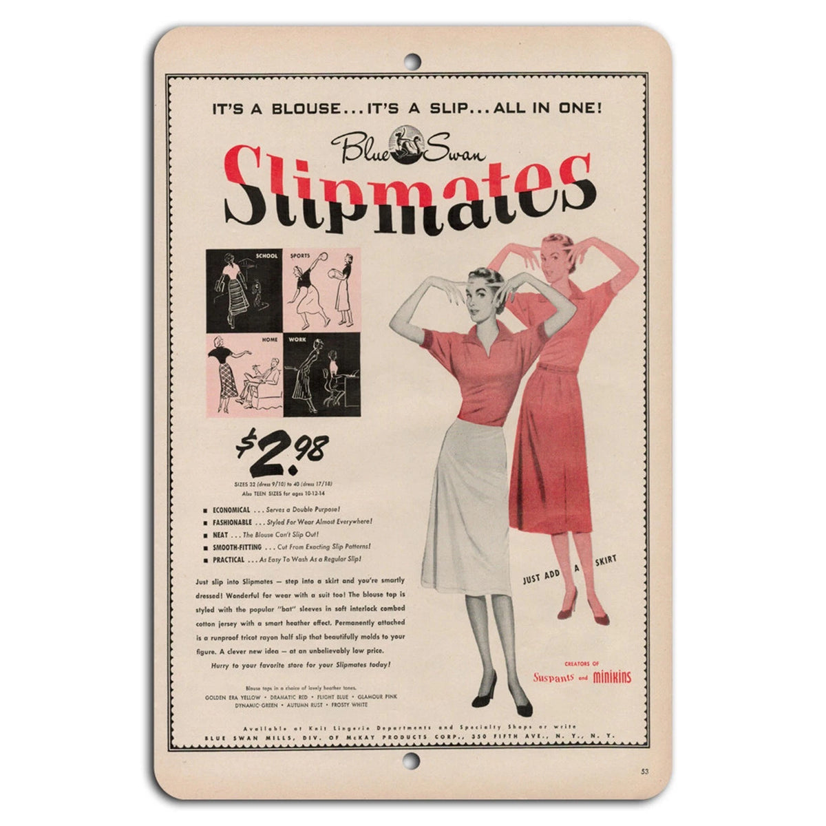 Retro Fashion Handmade Vintage Aluminum Sign — product artwork