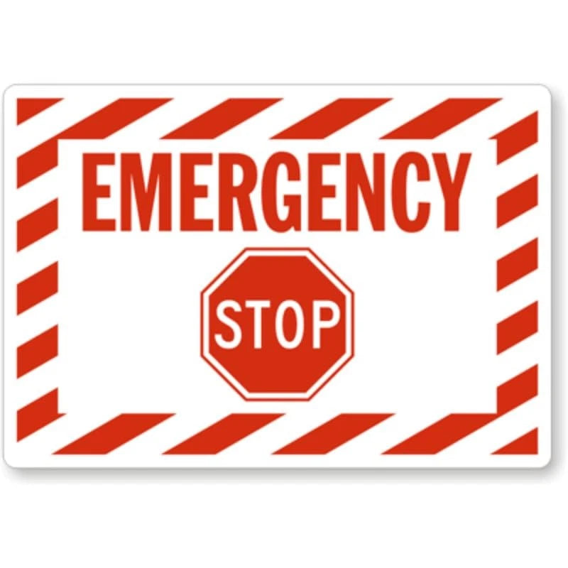 Emergency Aluminum Sign — product artwork