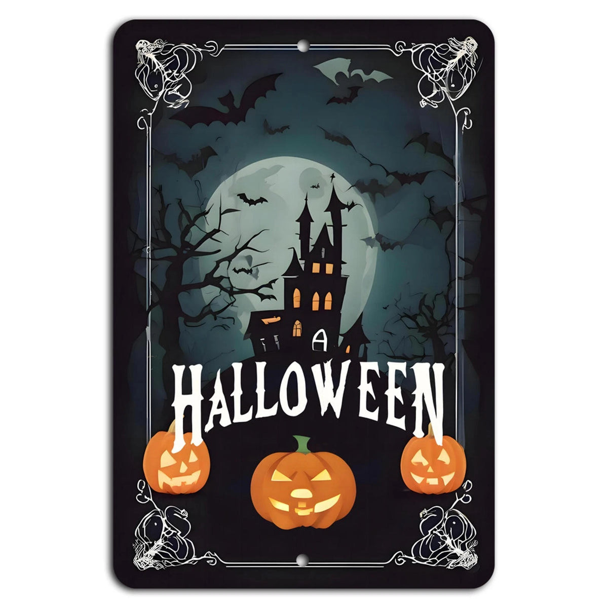 Halloween Haunted Vertical Gothic Aluminum Sign — product artwork