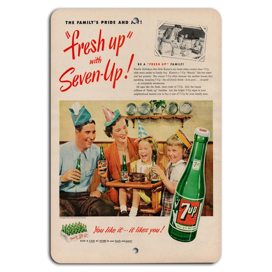 Vintage 7-Up Retro Decorative Aluminum Sign — product artwork
