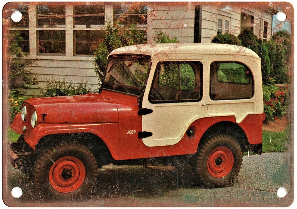 Willys Jeep CJ-5 Vintage Retro Aluminum Sign — product artwork