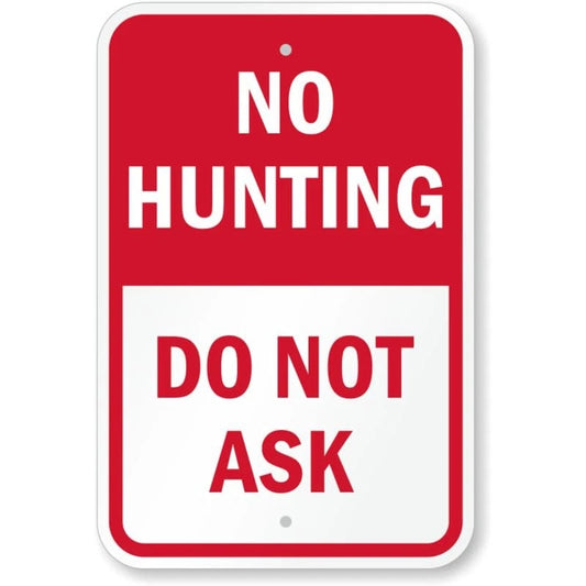 No Hunting Yard Property Warning Aluminum Sign — product artwork