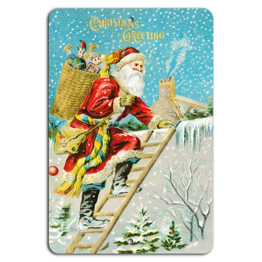 Christmas Santa Claus Vintage Rustic Holiday Aluminum Sign — product artwork