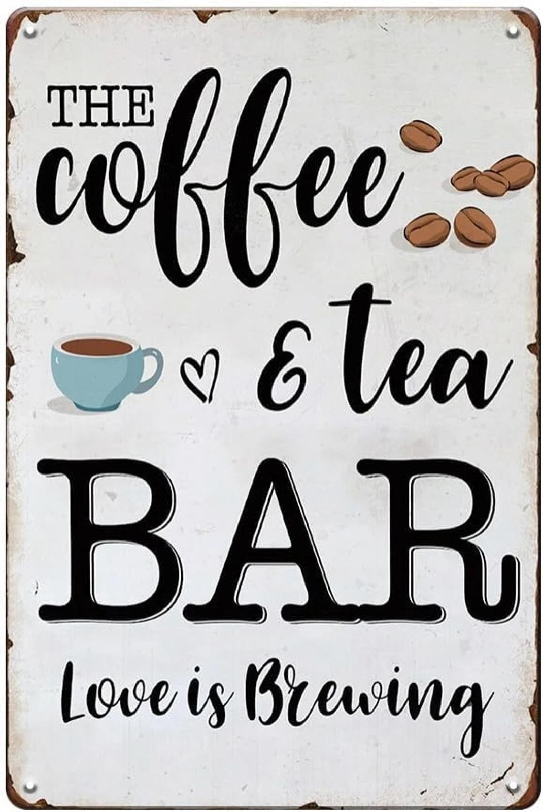 Coffee Bar Vintage Style Funny Aluminum Sign — product artwork