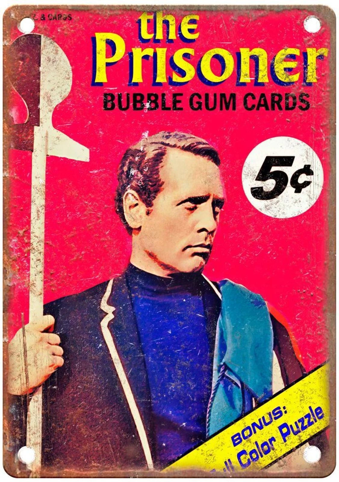 The Prisoner Bubble Gum Cards Vintage Aluminum Sign — product artwork