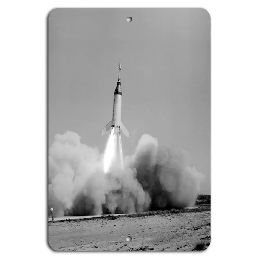 Rocket Launch Vertical Retro Style Aluminum Sign — product artwork