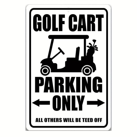 Golf Cart Parking Funny Decorative Aluminum Sign — product artwork