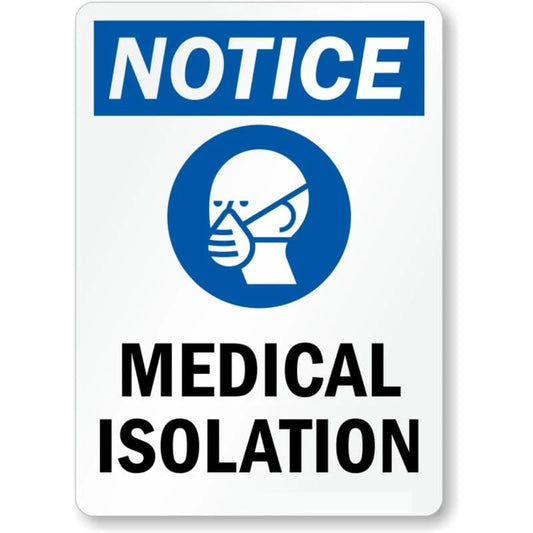 Medical Isolation Wear Mask Aluminum Sign — product artwork