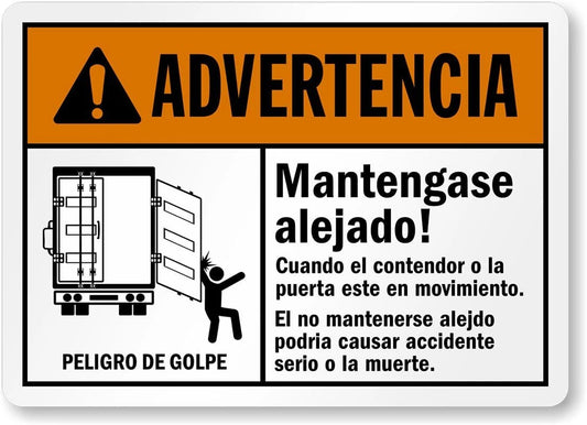 Osha Advertencia Mantenagase Alejado Aluminum Sign — product artwork