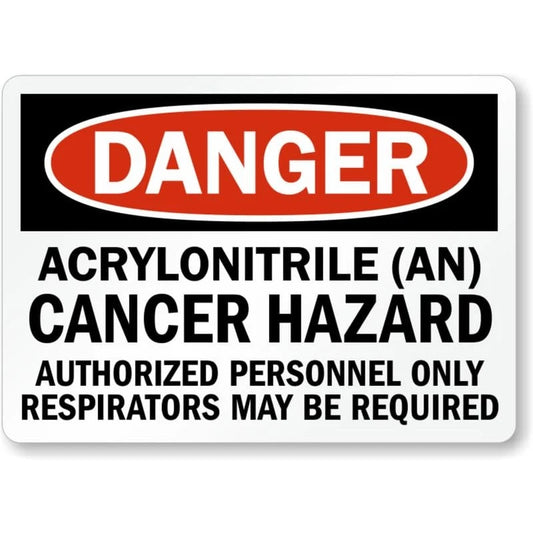 Hazard Cancer Danger Safety Aluminum Sign — product artwork