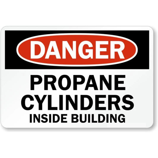 Propane Warning Safety Aluminum Sign — product artwork