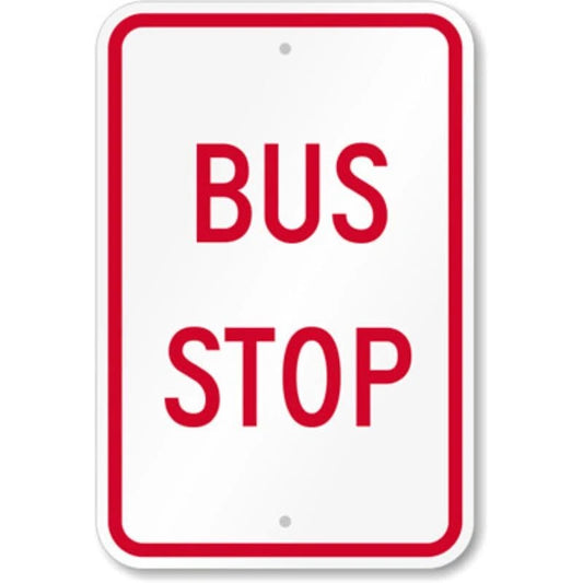 Bus Stop Aluminum Sign — product artwork