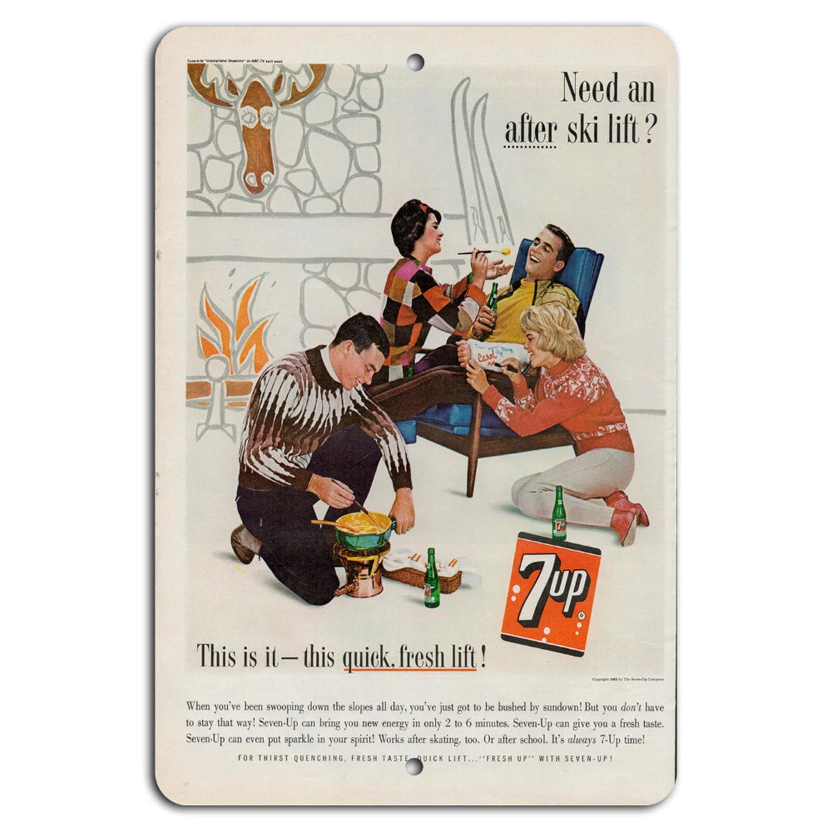 7-Up Après-ski Vintage Retro Aluminum Sign — product artwork