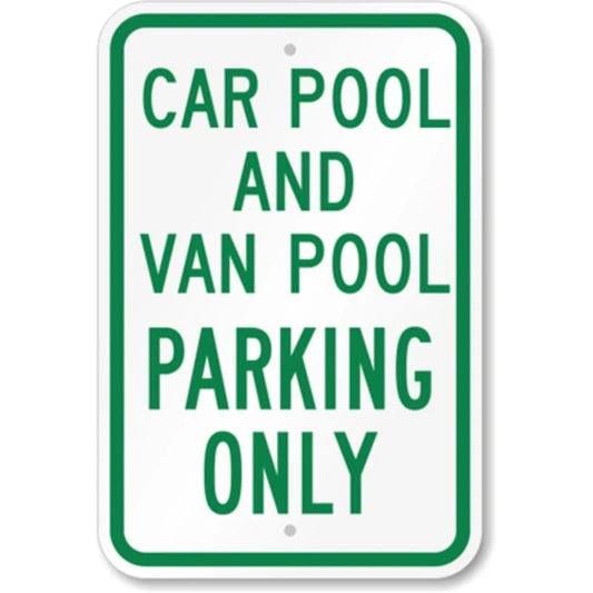 Carpool Van Parking Aluminum Sign — product artwork