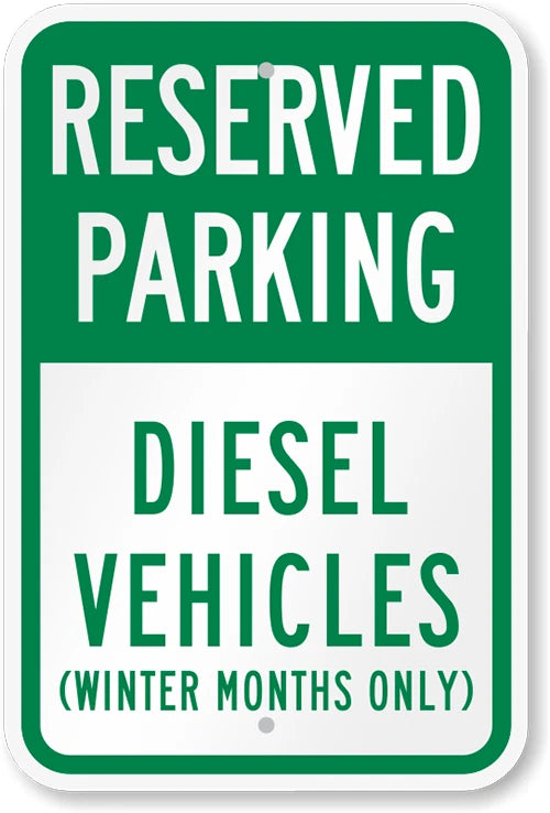 Reserved Parking Diesel Only Aluminum Sign — product artwork