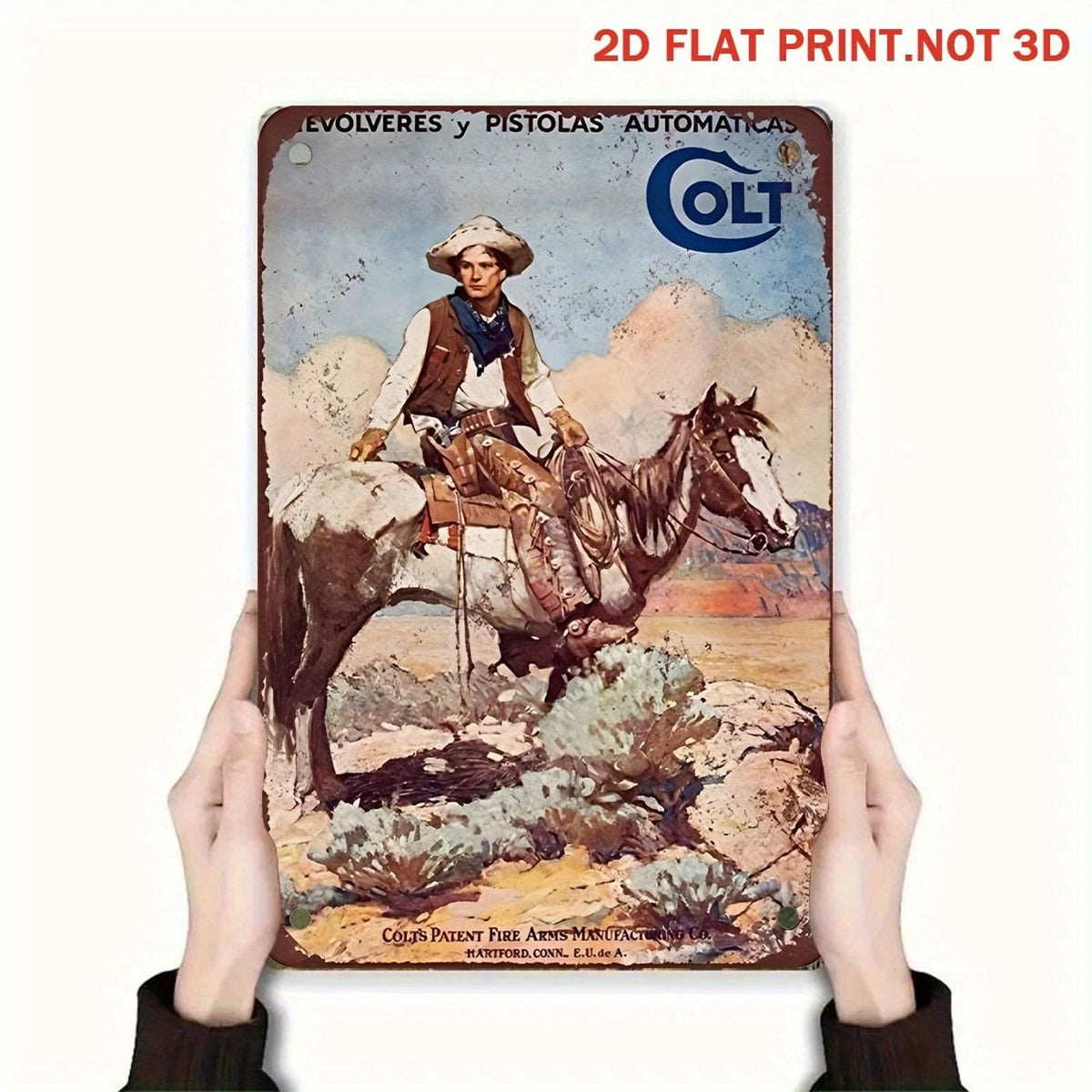 Vintage Cowboy Funny Western Aluminum Sign — product artwork