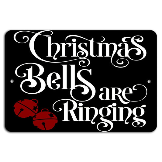 Christmas Bells Rustic Holiday Aluminum Sign — product artwork