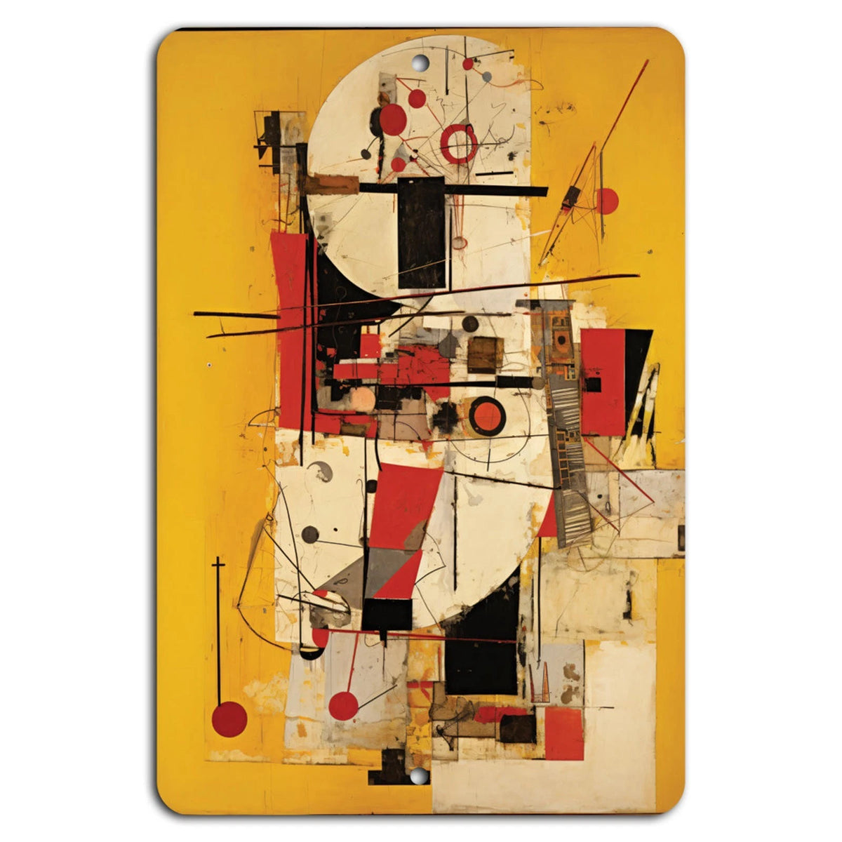 Abstract Geometry Vertical Modern Aluminum Sign — product artwork
