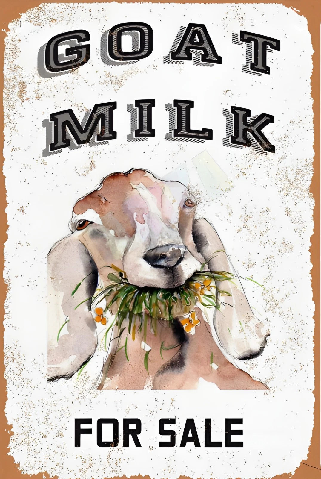 Goat Milk for Sale Farmhouse Aluminum Sign — product artwork