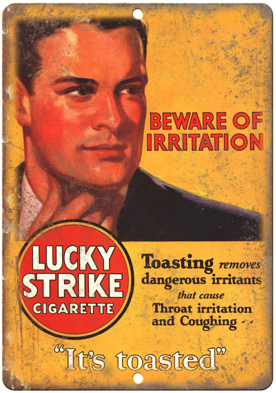 Lucky Strike Reproduction Toasted Ad Aluminum Sign — product artwork