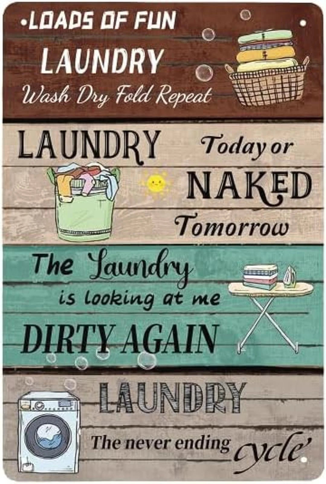 Farmhouse Laundry Funny Rustic Aluminum Sign — product artwork