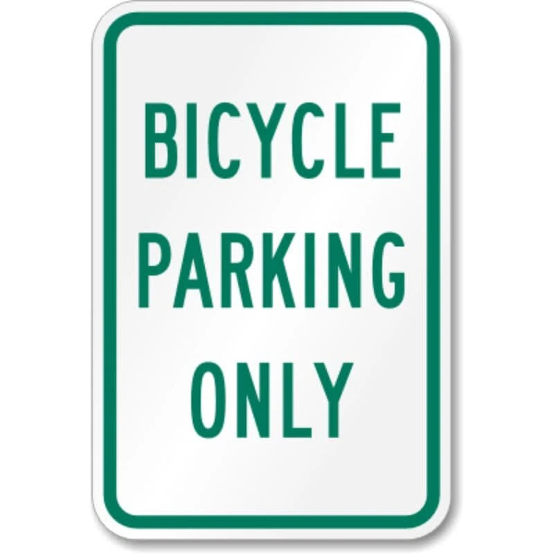 Bicycle Parking Only Aluminum Sign — product artwork
