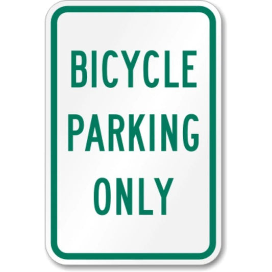 Bicycle Parking Only Aluminum Sign — product artwork