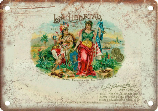 Cigar Box La Libertad Vintage Style Wall Art Aluminum Sign — product artwork